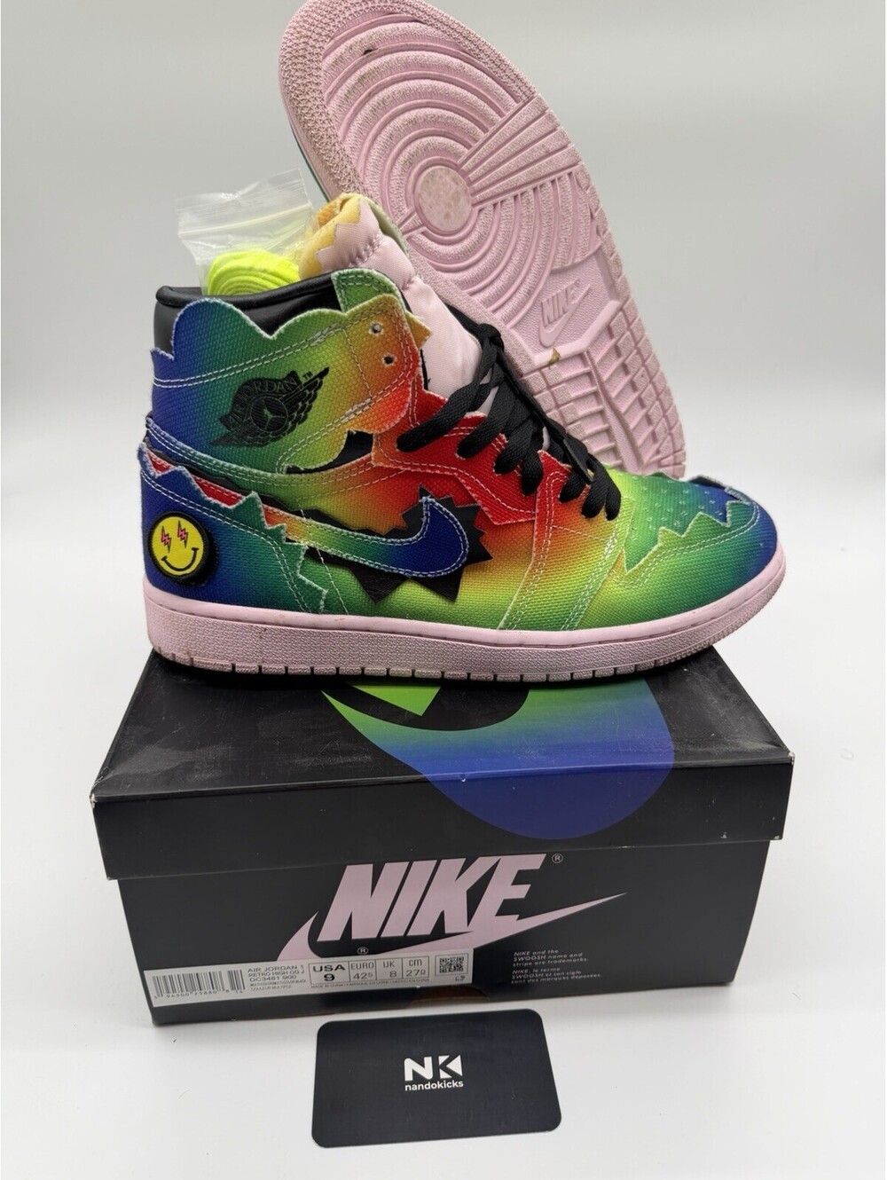 J. Balvin x Air Jordan 1 Retro High 'Colores Y Vibras' Sneakers Size 9